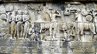 Borobudur relief depicting Buddha