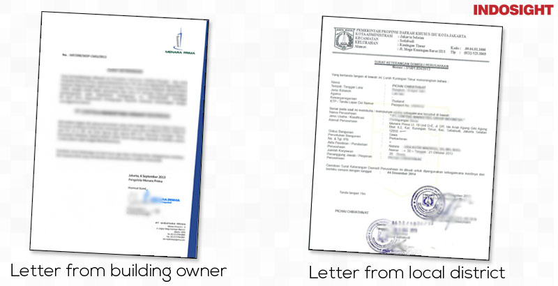 Documents for domicile letter